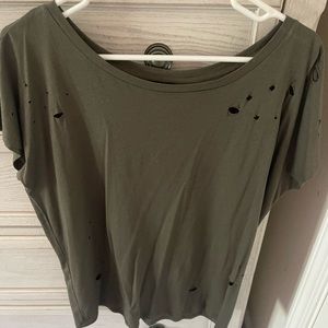 Express green top - distressed
